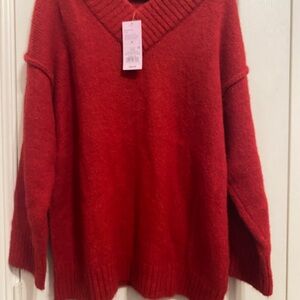 Wild Fable Bold Red V-Neck Sweater